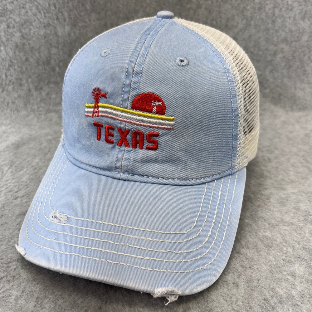 Texas Sunset Mens Blue Home Free Trucker Hat Distressed Mesh Back OSFM